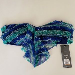 Blue Mosaic Bandeau Bathing Suit Top 🌴